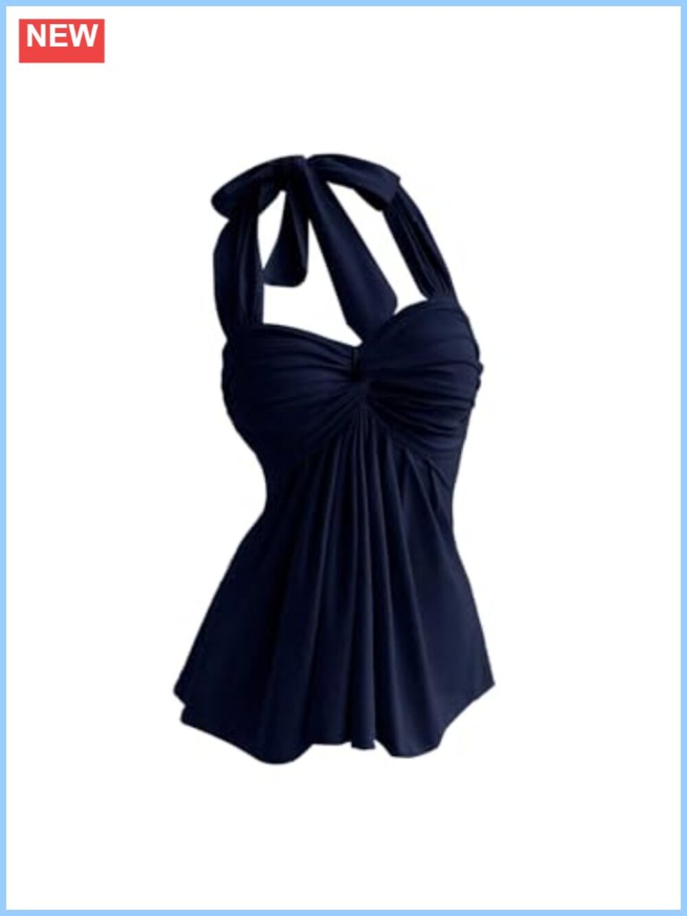 Flowy Tie Backless Halter Peplum Top Ruffle Ruched Sleeveless